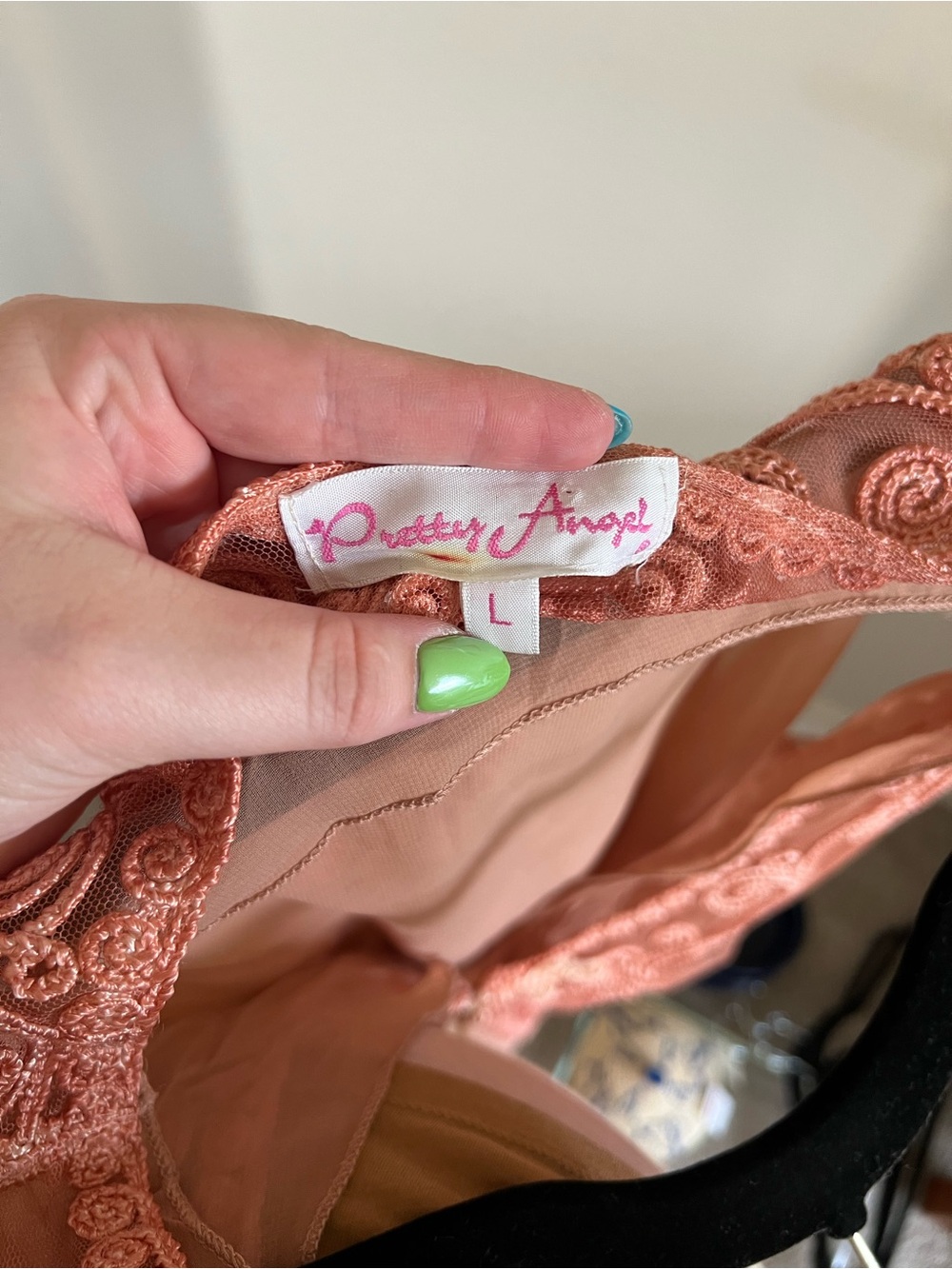 Pretty Angel Vintage Sheer Embroidered Duster in Dusty Pink - Picture 6 of 6